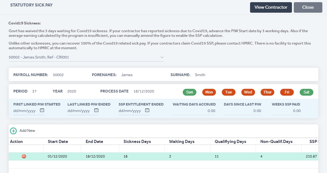 Statutory Sick Pay (SSP)